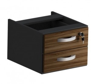 GAVETEIRO SUSPENSO 2 GAVETAS 40MM NOGAL/PRETO (370 X 280 X 400) - 335010040008