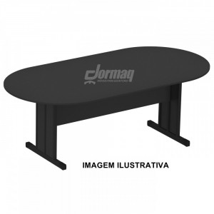 MESA REUNIÃO OVAL 15MM 2000 X 750 X 1000 PRETO S/ ABAS - 333020015004