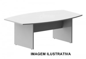 MESA DE REUNIÃO SEMI OVAL 2200 X 755 X 1100 CINZA - 333010425001