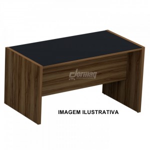 MESA RETA UP COM VIDRO 1880 X 755 X 800 NOGAL/PRETO - 331070825008