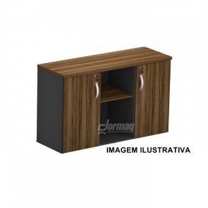 ARMARIO BAIXO CREDENZA 2 PORTAS 25MM NOGAL/PRETO (1196 x 740 x 420) - 336010325008