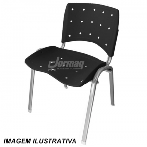 CADEIRA POLIPROPILENO EMPILHAVEL FIXA - ERGOPLAX CROMADA PRETA - 34532CP CADEIRA POLIPROPILENO EMPILHAVEL FIXA - ERGOPLAX CROMADA PRETA - 34532CP