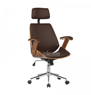 CADEIRA OFFICE LISBOA COM ENCOSTO DE CABEÇA MARROM - 36503504