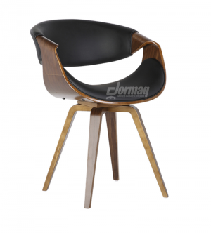 CADEIRA DECORATIVA NICOLE PU PRETA - 36503253