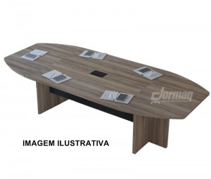 MESA  REUNIÃO SEMI OVAL UP 3200 X 755 X 1200 NOGAL/PRETO - 333010525008