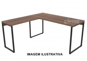 MESA ANGULAR 25MM PÉ RETANGULAR 1500 X 755 X 1500 NOGAL/PRETO - 332012025008