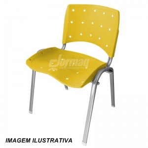 CADEIRA POLIPROPILENO EMPILHAVEL FIXA  - ERGOPLAX CROMADA COLORIDA- 34532C