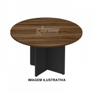 MESA REUNIÃO REDONDA PE PAINEL 25MM 1200 X 755 X 1200 NOGAL/PRETO - 333011325008