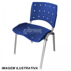 CADEIRA POLIPROPILENO EMPILHAVEL FIXA  - ERGOPLAX CROMADA COLORIDA- 34532C - ERGOPLAX CROMADA COLORIDA- 34532C