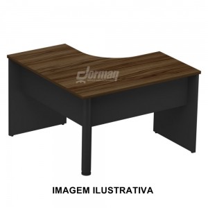 MESA ANGULAR PE PAINEL 25MM 1200 X 755 X 1400 DIREITA NOGAL/PRETO - 332010125008