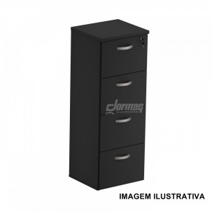 ARQUIVO 4 GAVETAS 25MM PRETO (467 X 1280 X 420) - 335030025004