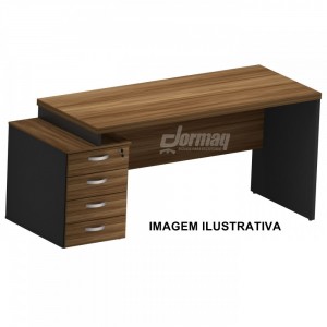 MESA RETA 40MM PEDESTAL 3 GAVETAS 1500 X 770 X 700 SEVILHA/PRETO - 331060240010