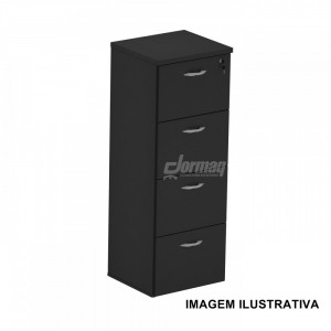 ARQUIVO 4 GAVETAS 15MM PRETO (467 X 1265 X 420) - 335030015004