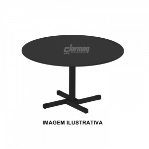 MESA REUNIÃO REDONDA 15MM 1200 X 750 PRETO SEM ABAS - 333020315004