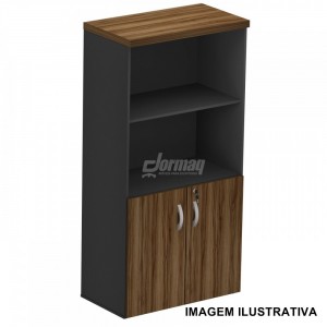 ARMARIO ALTO SEMI ABERTO 2 PORTAS 40MM NOGAL/PRETO (805 x 1610 x 420) - 336010140008