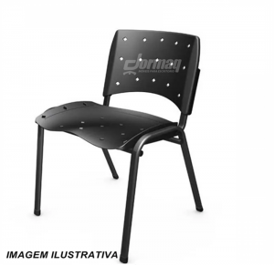Cadeira polipropileno empilhavel fixa anatômica - ERGOPLAX PRETA - 34532P Cadeira polipropileno empilhavel fixa anatômica - ERGOPLAX PRETA - 34532P