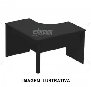 MESA ANGULAR PE PAINEL 25MM 1400 X 755 X 1200 ESQUERDA PRETO - 332020125004