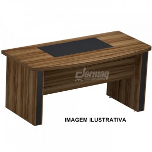 MESA CURVE GOLD 40MM VIDRO EMBUTIDO 1800 X 750 X 800 NOGAL/PRETO - 331008040008