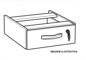 GAVETEIRO SUSPENSO 25MM 1 GAVETA (405 X 136 X 415) NOGAL - 335012025008