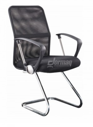 CADEIRA FIXA VISITANTE PRETA - MESH 10111