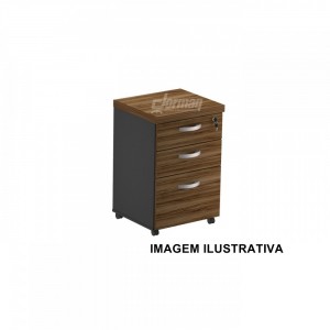 GAVETEIRO VOLANTE 3 GAVETAS 40MM NOGAL/PRETO (467 X 710 X 420) - 335020140008