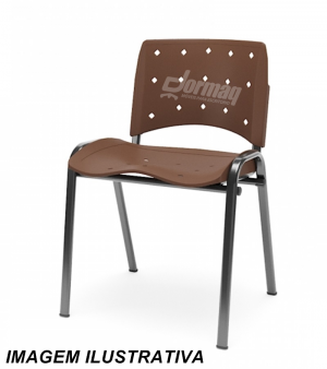 CADEIRA POLIPROPILENO EMPILHAVEL FIXA  - ERGOPLAX CROMADA COLORIDA- 34532C - ERGOPLAX CROMADA COLORIDA- 34532C