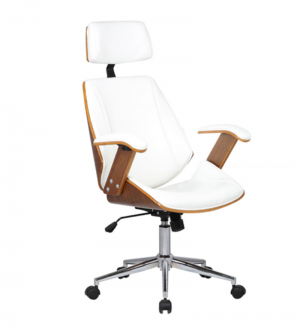 CADEIRA OFFICE LISBOA COM ENCOSTO DE CABEÇA BRANCA - 36503502