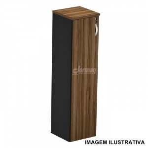 ARMARIO ALTO 1 PORTA ESQUERDA 25MM NOGAL/PRETO (410 x 1595 x 420) - 336010525008