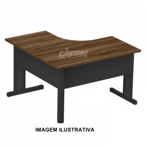 MESA ANGULAR PE METÁLICO 25MM 1200 X 760 X 1200 NOGAL/PRETO - 332010325008