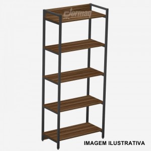 ESTANTE INDUSTRIAL 5 PRATELEIRAS (800 X 1870 X 400) NOGAL/PRETO - 336012015008