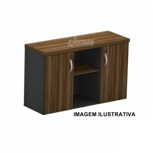 ARMARIO BAIXO CREDENZA 40MM NOGAL/PRETO (1196 x 750 x 420) - 336010340008