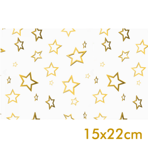 SPN-001 - Saco de Presente - Estrelas Dourada - 50 unidades