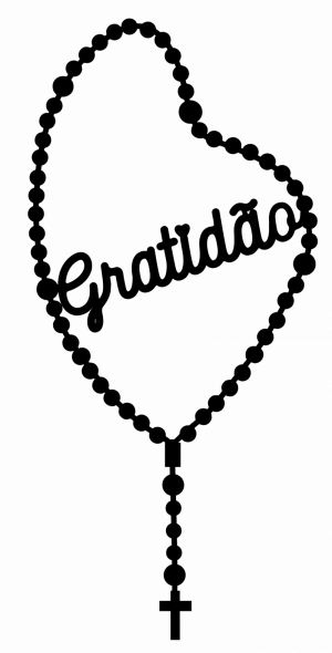 AT-034 - Adesivo de Terço Gratidão M - Preto - 1 unidade