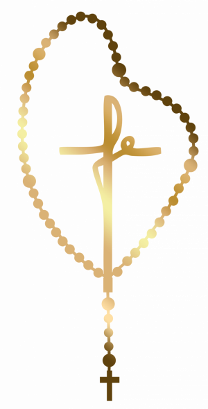 AT-021 - Adesivo de Terço Fé P - Ouro - 1 unidade