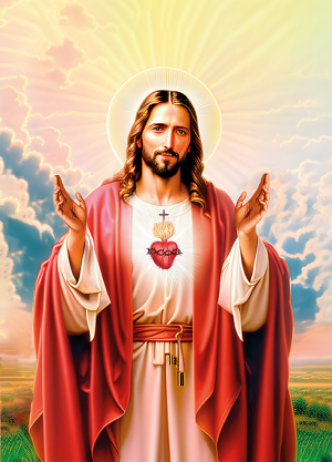 PA4-021 - Pôster Sagrado Coração de Jesus - 10 unidades