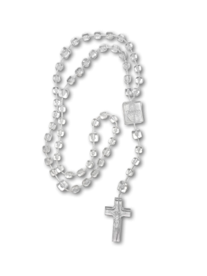 T-061 - Terço de plástico transparente 26cm - 2mm