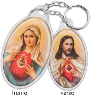 CH-009 - Chaveiro Sagrado Coração de Jesus e Imaculado Coração de Maria CH-009 - Chaveiro Sagrado Coração de Jesus e Imaculado Coração de Maria