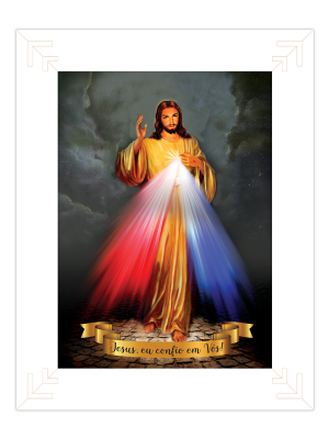 QTM-008 - Quadro de tecido M - Jesus Misericordioso