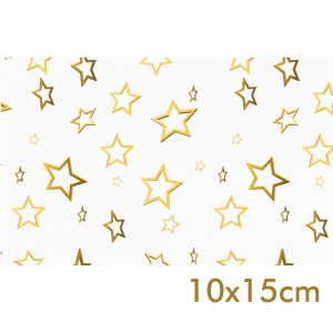 SP-009 - Saco de Presente - 10x15cm - Estrelas - Transparente - 50 unidades