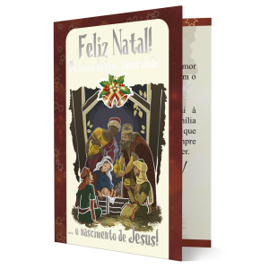 MB-240 - Cartão Feliz Natal! - Os sinos batem, anunciando o nascimento de Jesus! - Com aplique
