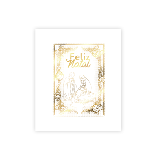 TCN-002 - Caixa Presente de Papel com Hotstamp - Feliz Natal!
