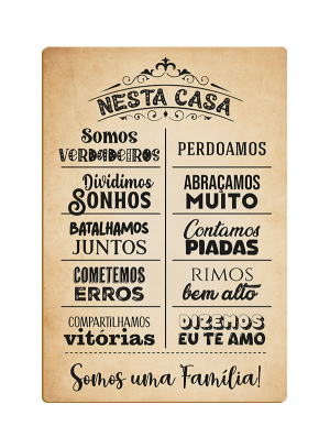 PDF-002 - Placa Decorativa Nesta casa... PDF-002 - Placa Decorativa Nesta casa...