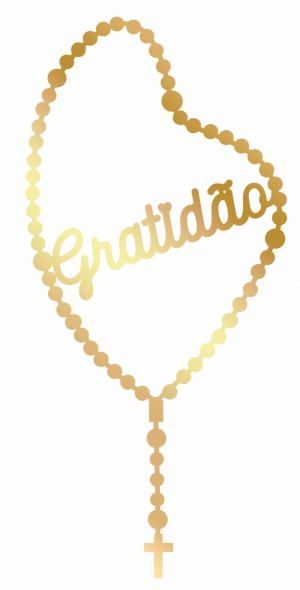 AT-037 - Adesivo de Terço Gratidão P - Ouro - 1 unidade