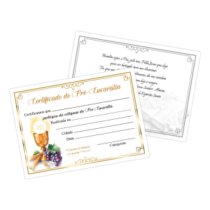 Certificado Pré Eucaristia - CEP-025H