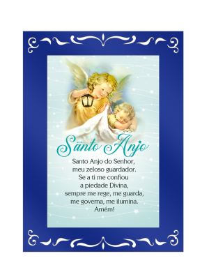 QMI-029 - Quadro Decorativo Santo Anjo (azul) QMI-029 - Quadro Decorativo Santo Anjo (azul)