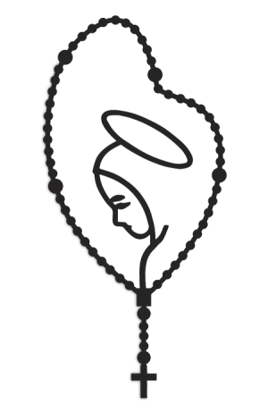 AT-002 - Adesivo de Terço Maria M - Preto - 1 unidade