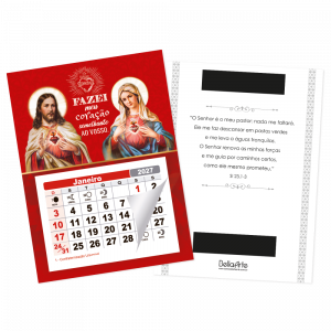 PCL-008 - Calendário Postal Sagrado Coração c/ refil e imã