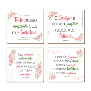PFV-006 - Kit Placa de Fé Versículos - 4 Unidades