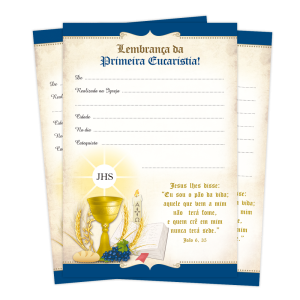 LB-036 - Lembrança de Primeira Eucaristia LB-036 - Lembrança de Primeira Eucaristia