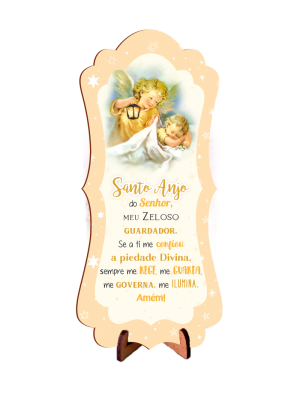TD-024 - Tag Decorativa Santo Anjo em MDF